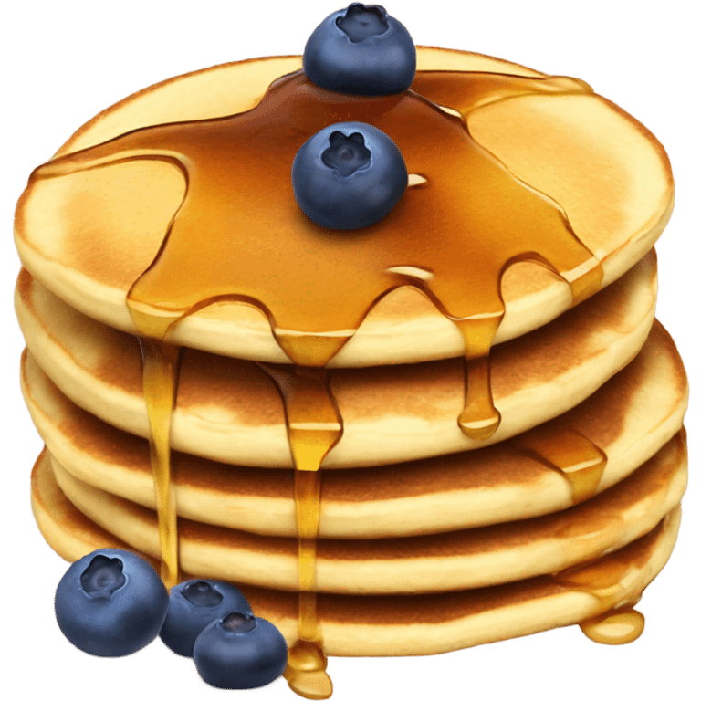 A pile of pancake with Maple syrup and blueberries  emoji