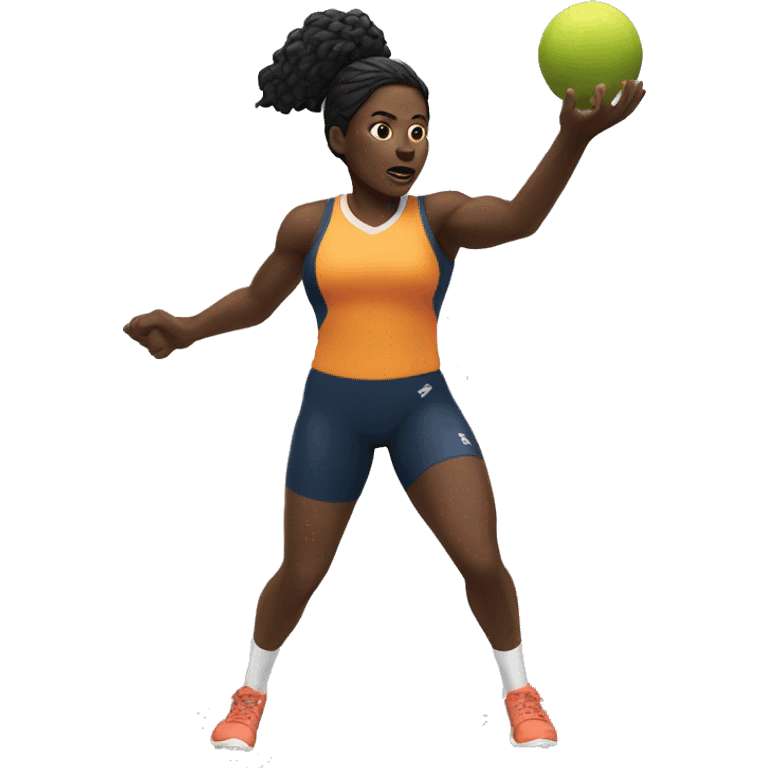 black woman throwing shot put emoji