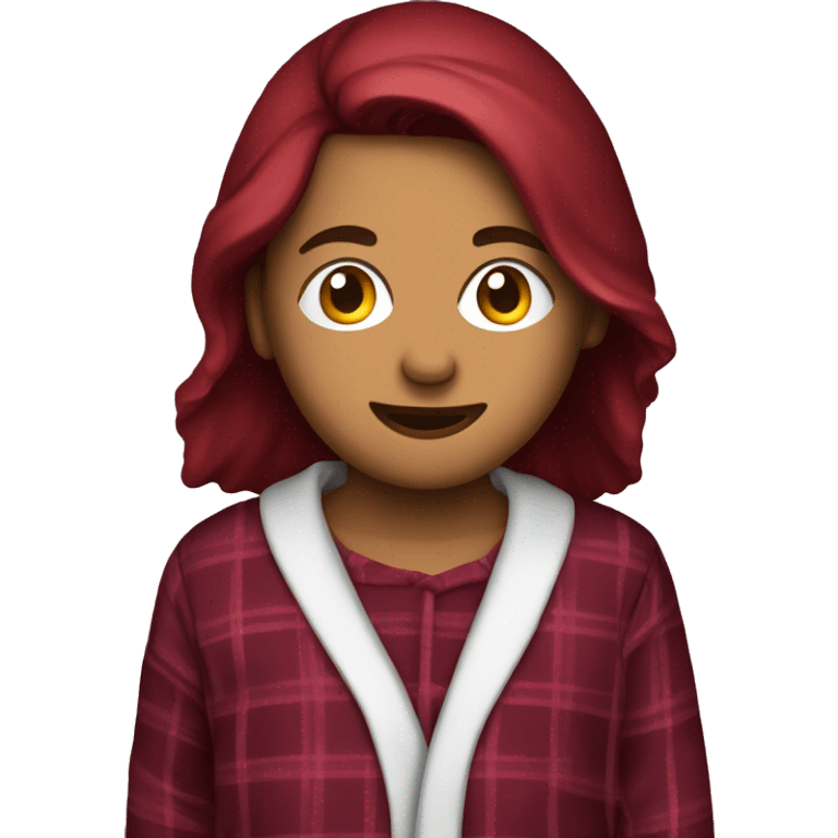 Plaided burgundy pajama emoji