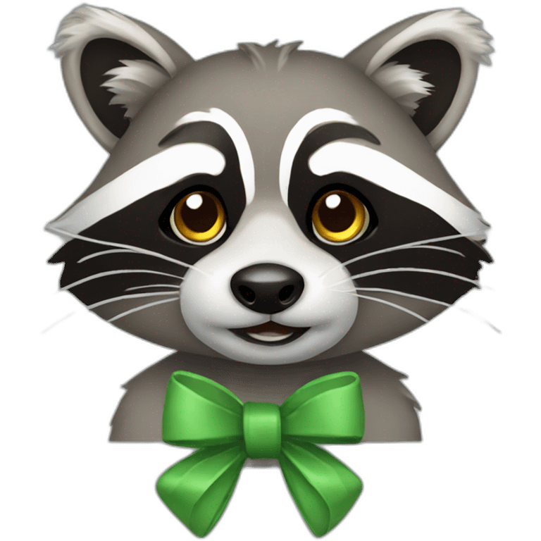 Raccoon with bow  emoji