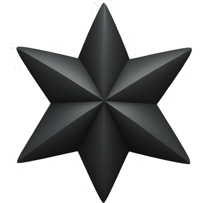 Northern star with 8 angles in black color with the bottom angle longer than the rest emoji