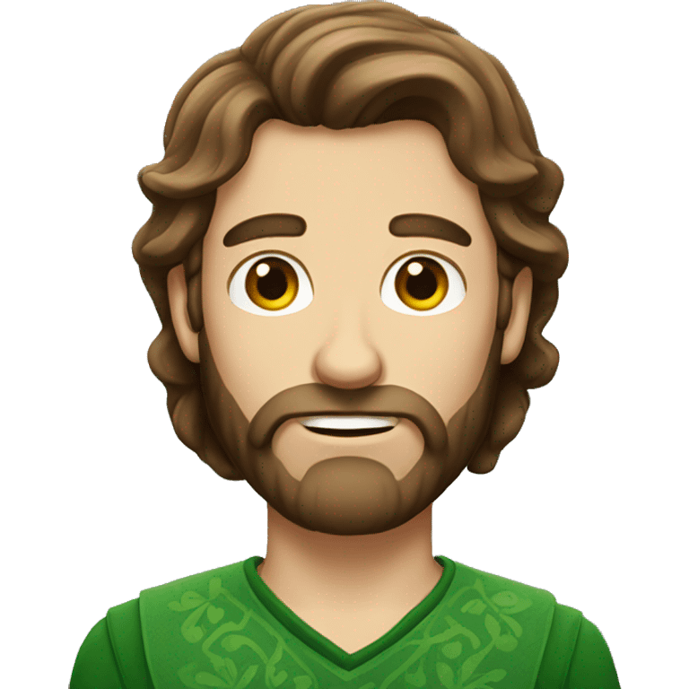 Irish man with long brown hair and a beard emoji