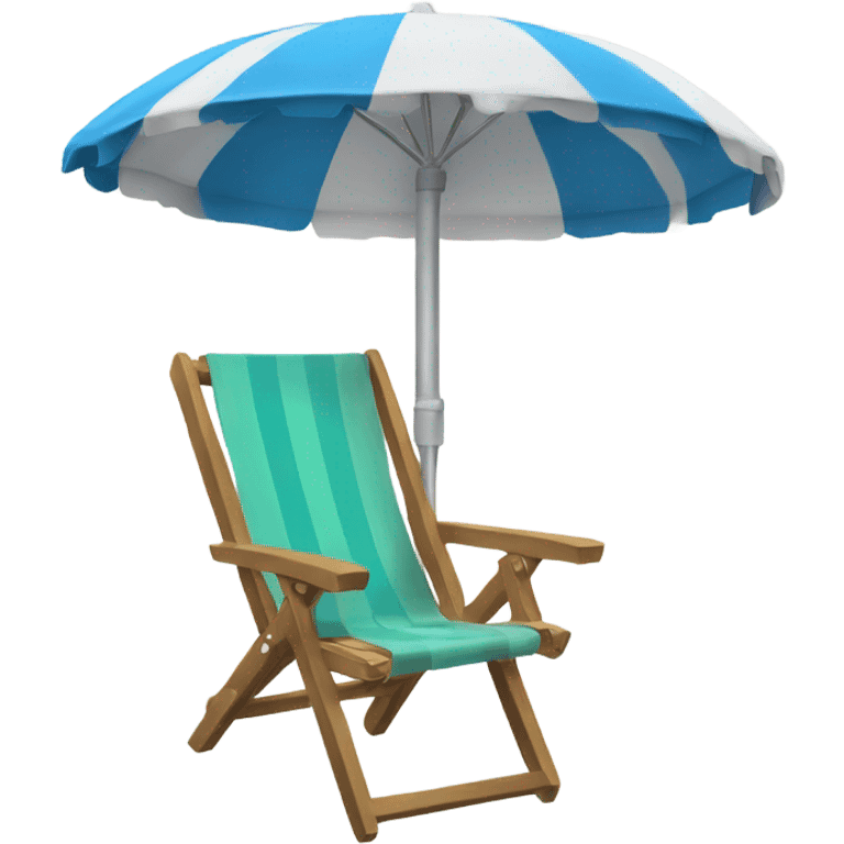 beach umbrella with a chair emoji