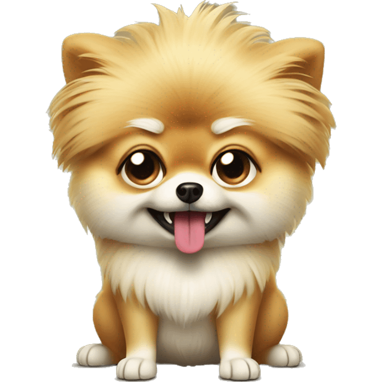 angry pomeranian with white wine in paw emoji