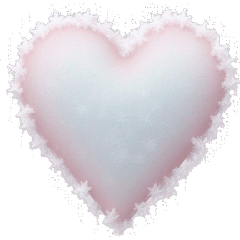 frozen pale pink heart with snow emoji