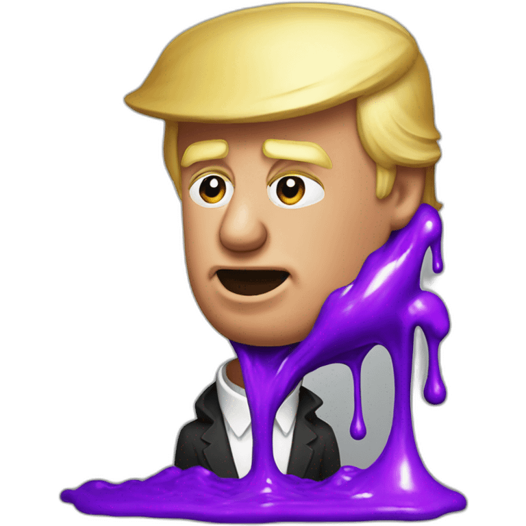 Donald trump throwing up purple liquid emoji