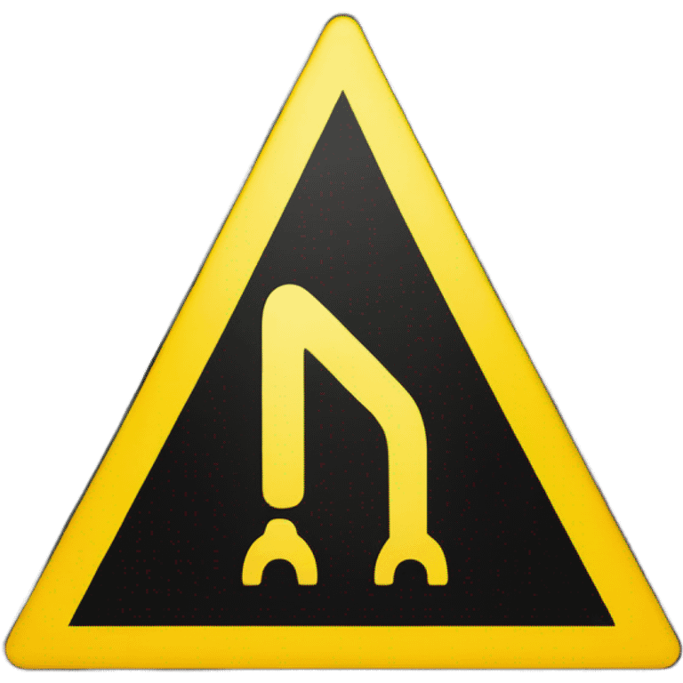 alert road sign tirangular shape, with yellow background and clear black color exclamation  mark ("!") at center emoji