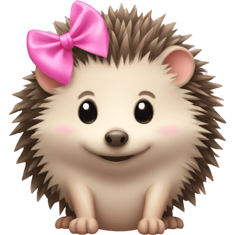 hedgehog with a pink bow emoji