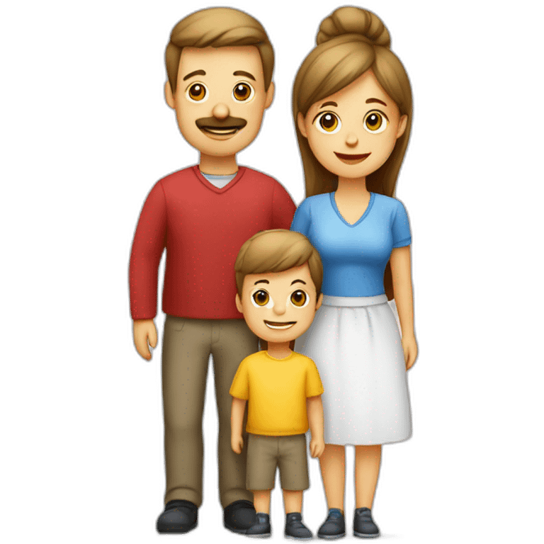 emoji danish family with mom, dad, kid emoji