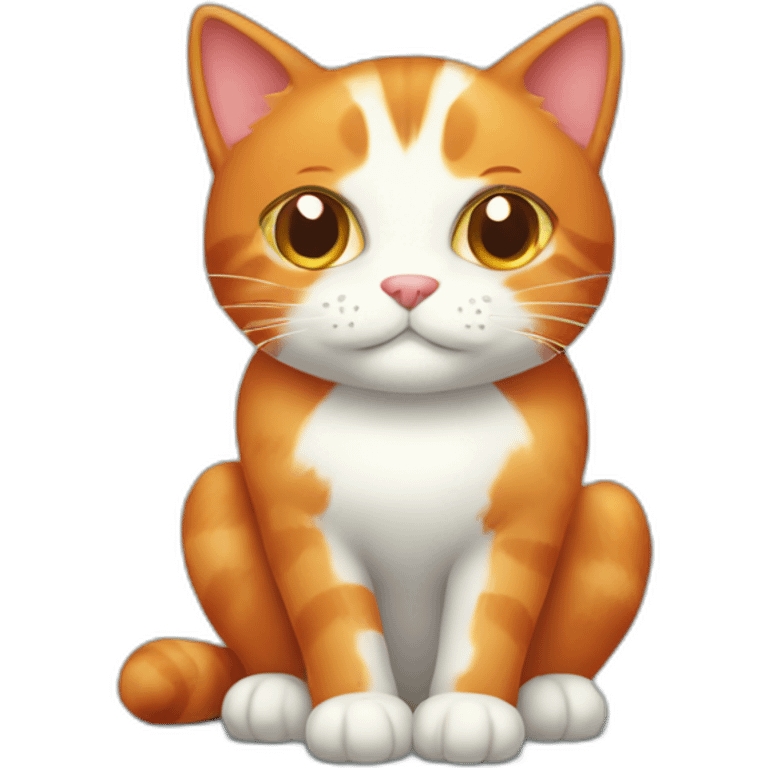 Cute red cat with white spots on his face emoji