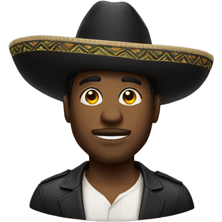 Black man with a sombrero  emoji