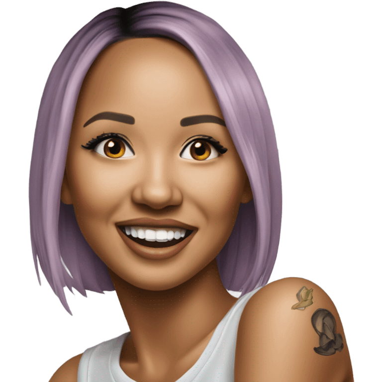 3d Hyper Realistic tattoo Karrueche Tran photo  emoji