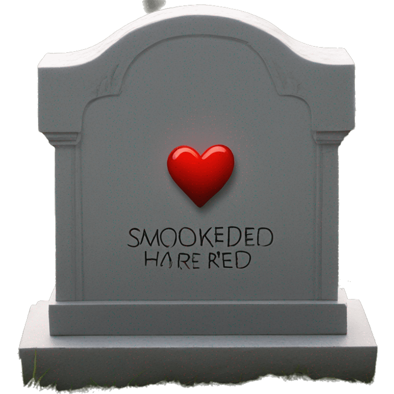 gravestone that says here lies SmokeDevil red emoji