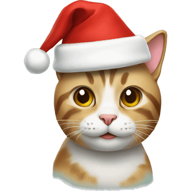 Cat with Christmas cap emoji