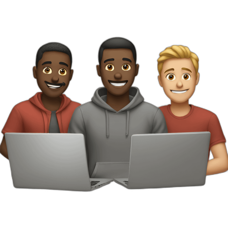 three dudes with laptops emoji