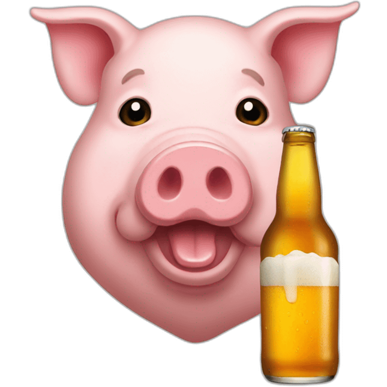 Pig drink beer emoji