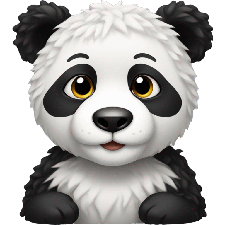 Panda with curly hair emoji