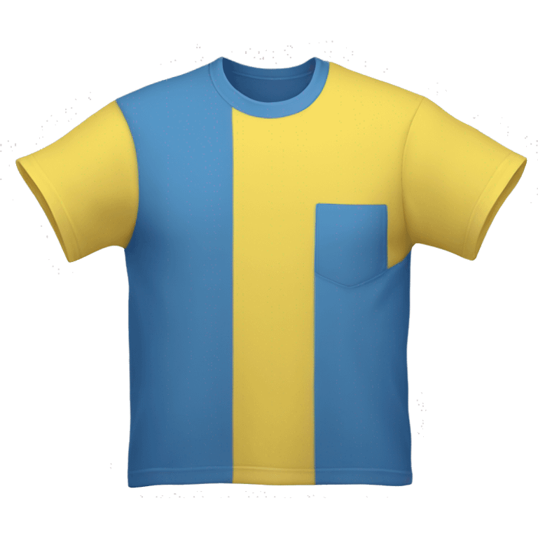 mens t-shirt upper half yellow and bottom half blue  emoji