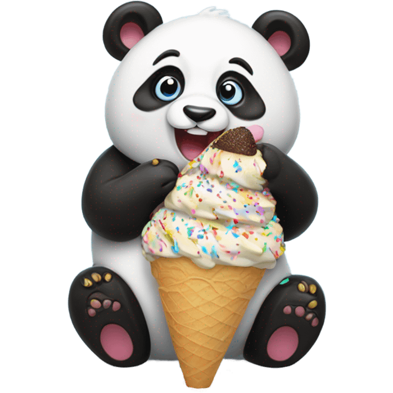 Panda eating ice cream emoji