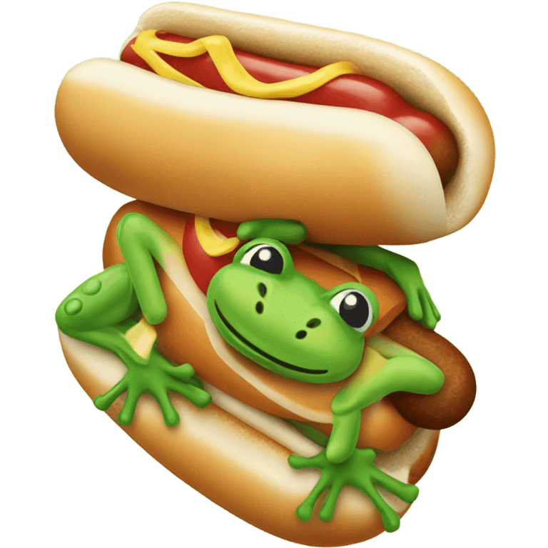 Frog hot dog emoji