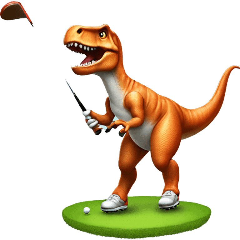 Golfing t-rex emoji