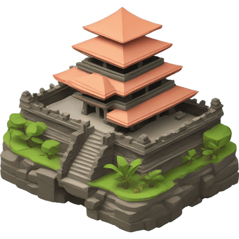 indonesian temple tanah lot isometric front view emoji