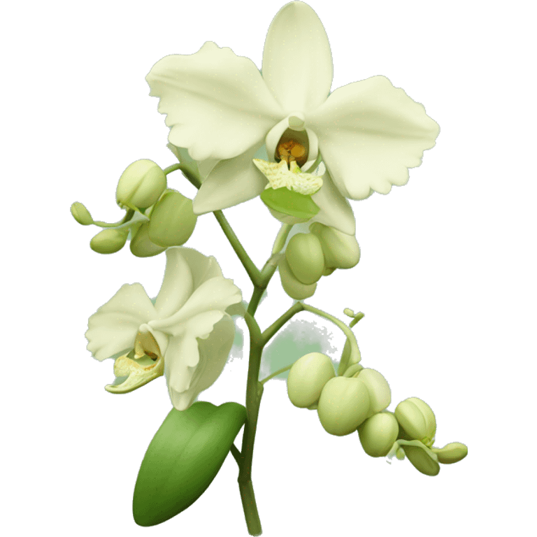 Pastel Green orchid with beige flower emoji