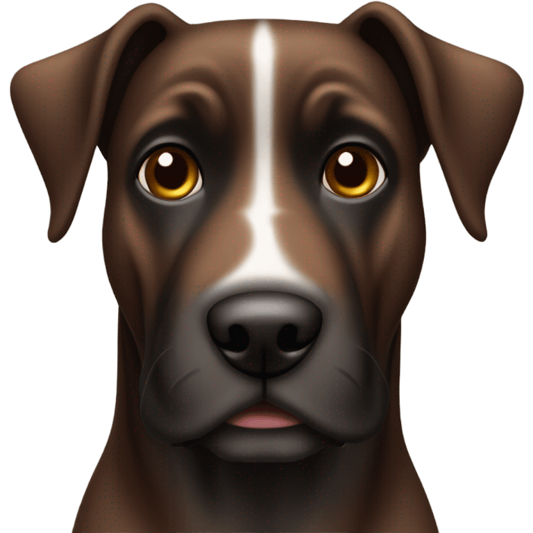 Big brown and black brindle dog with pointy ears and long nose emoji