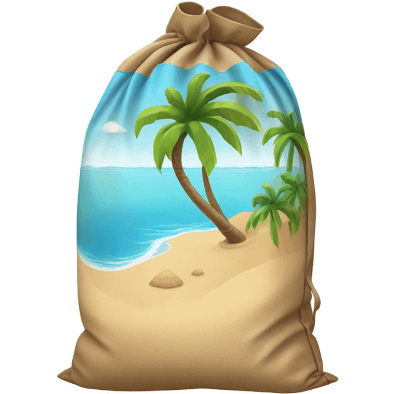 Island inside of a bag emoji