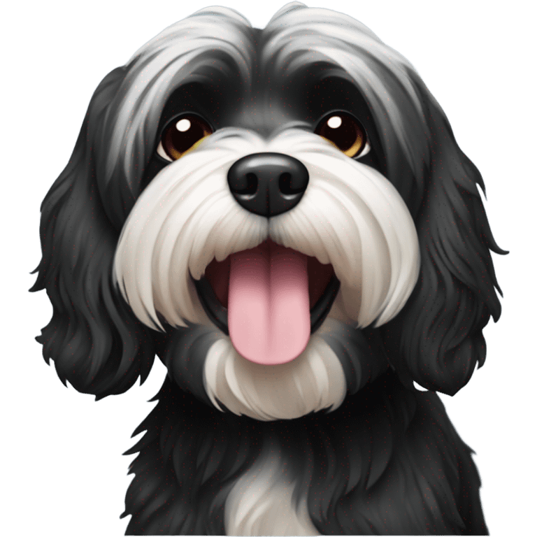 All Black havanese dog emoji