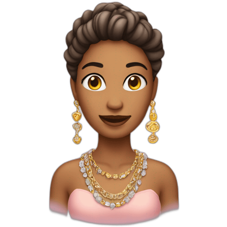 Chica usando joyería  emoji