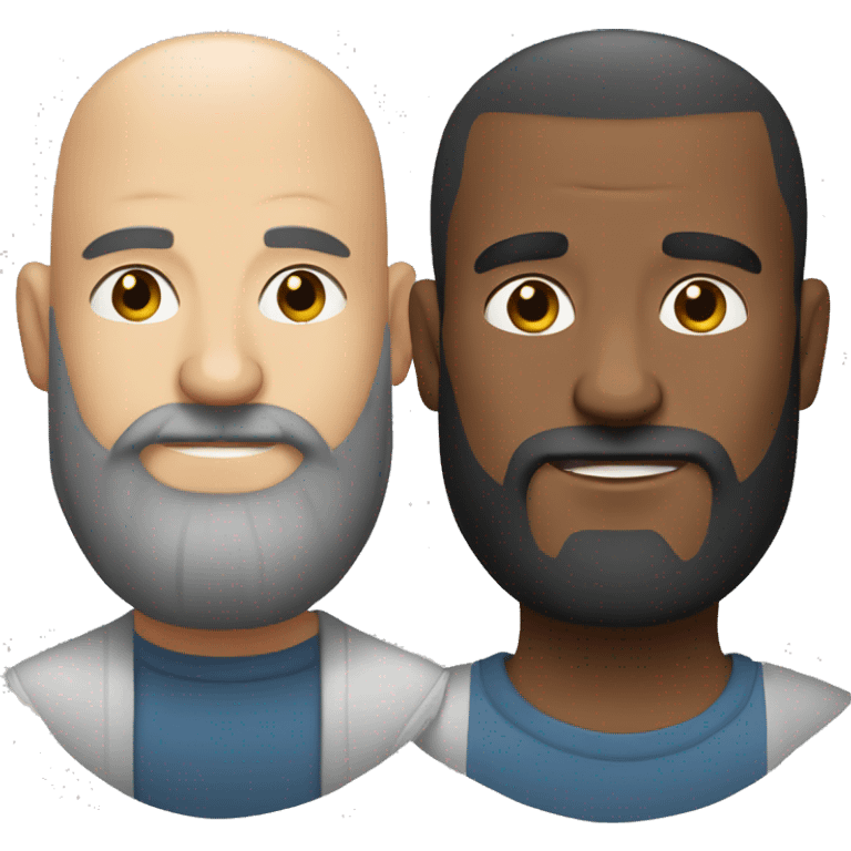 Handsome bald bearded man and ugly bearded bald man emoji