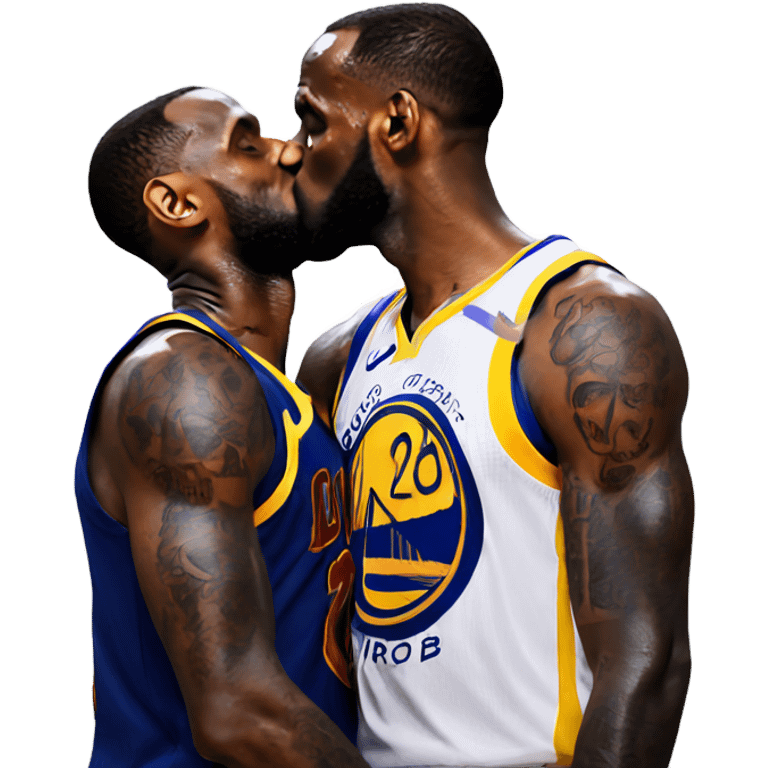 LeBron kissing curry emoji