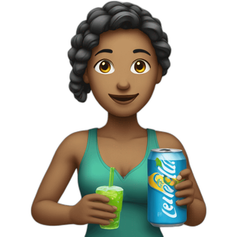 woman smiley holding sprite emoji