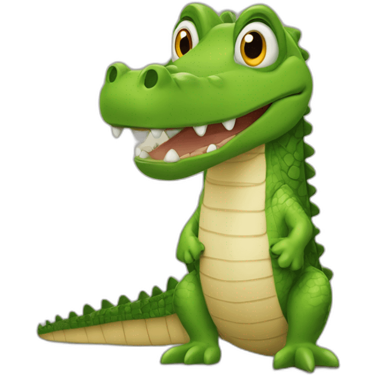 Capi barra sur un crocodile emoji