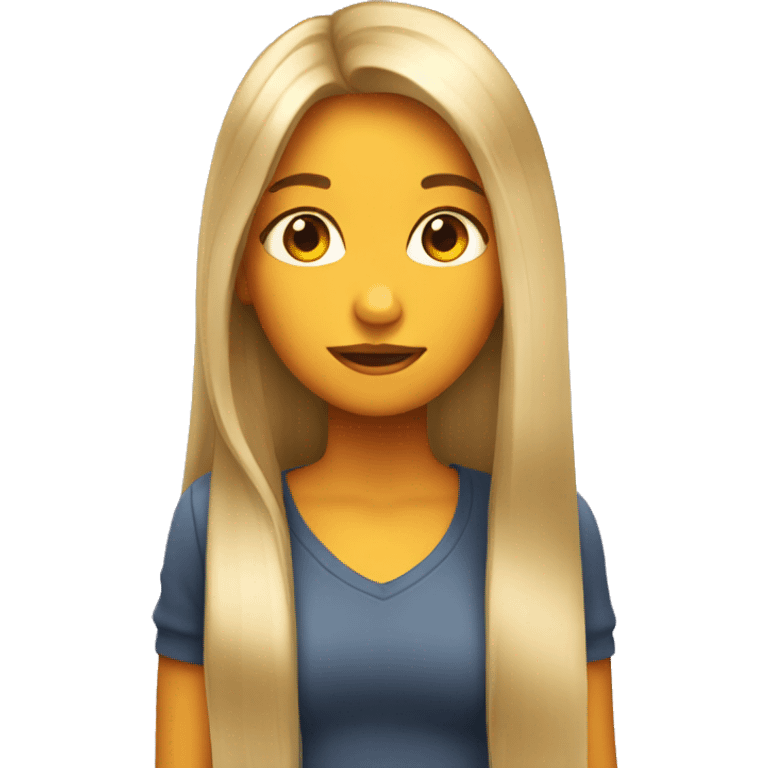 girl with long shiny hair emoji