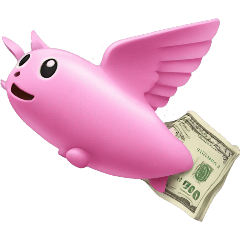 pink money flying  emoji