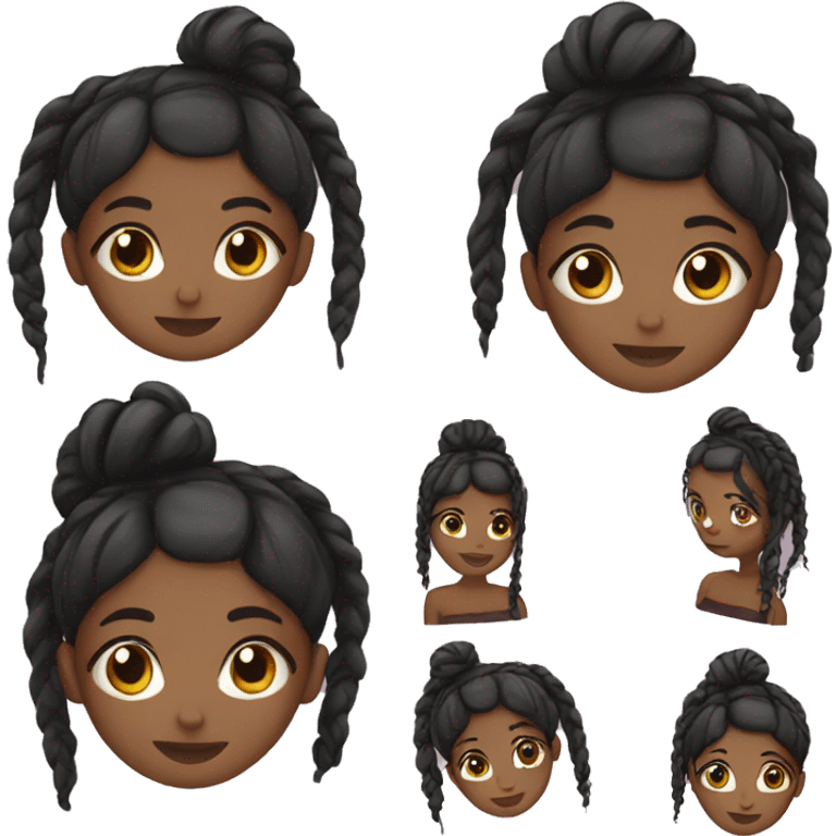 black girl with braids emoji