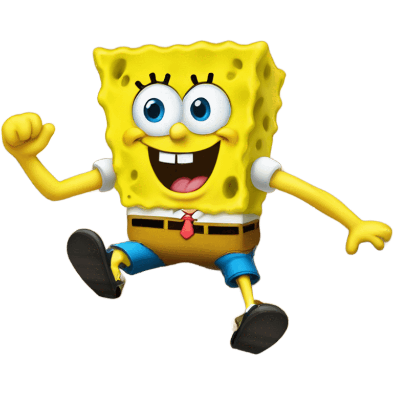 Spongebob playing in the sand  emoji