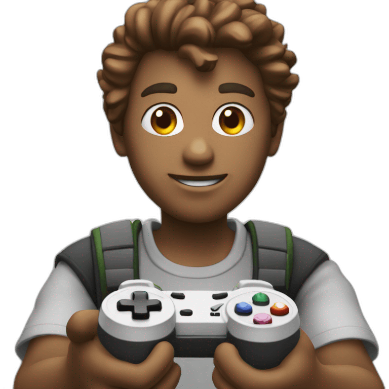 Playing video game with joystick  emoji