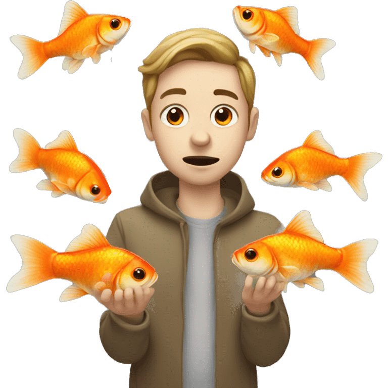 White person eating goldfish  emoji