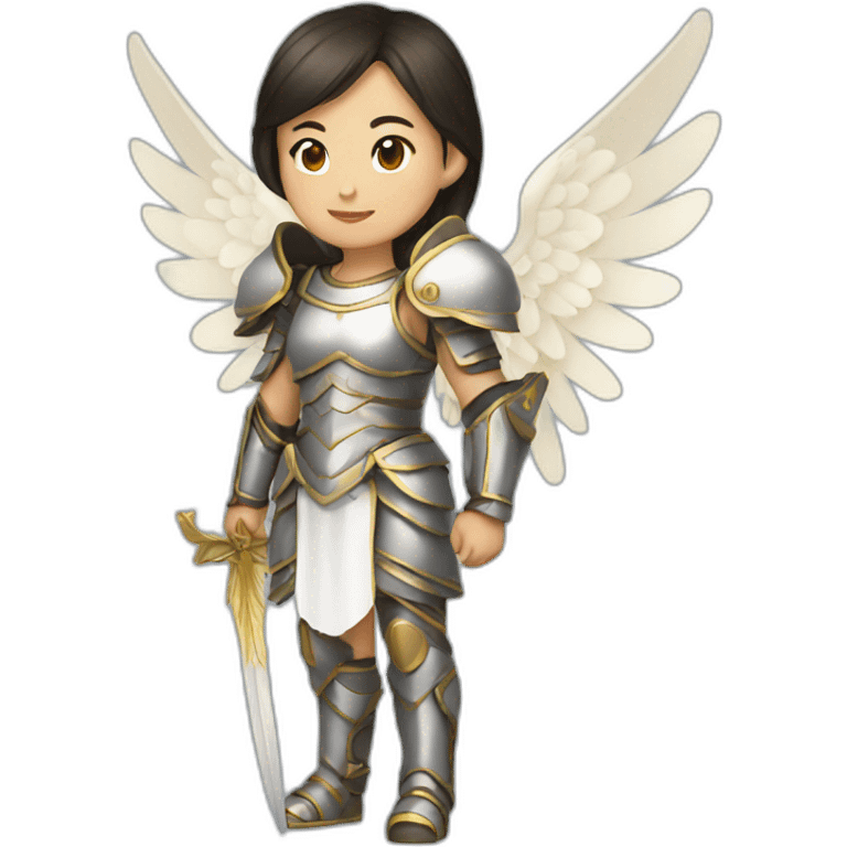 Asian female angel with armor emoji