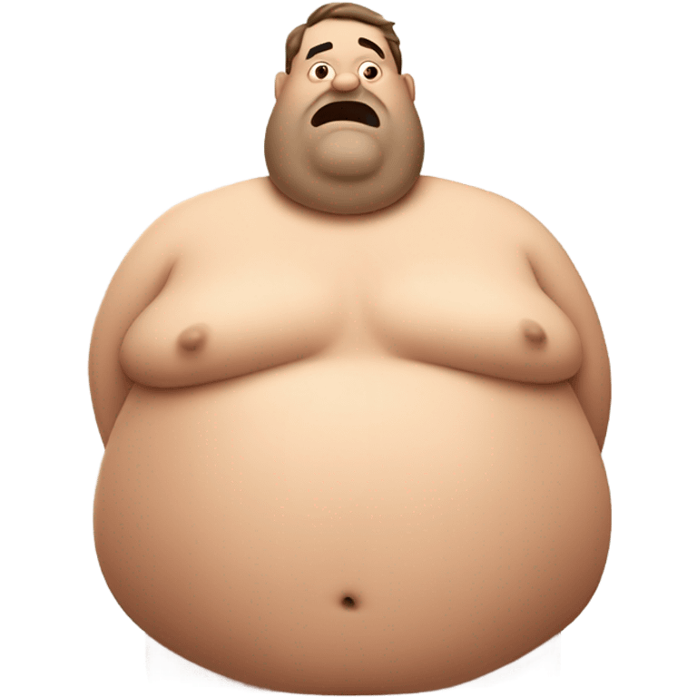 fat man shirtless lying emoji