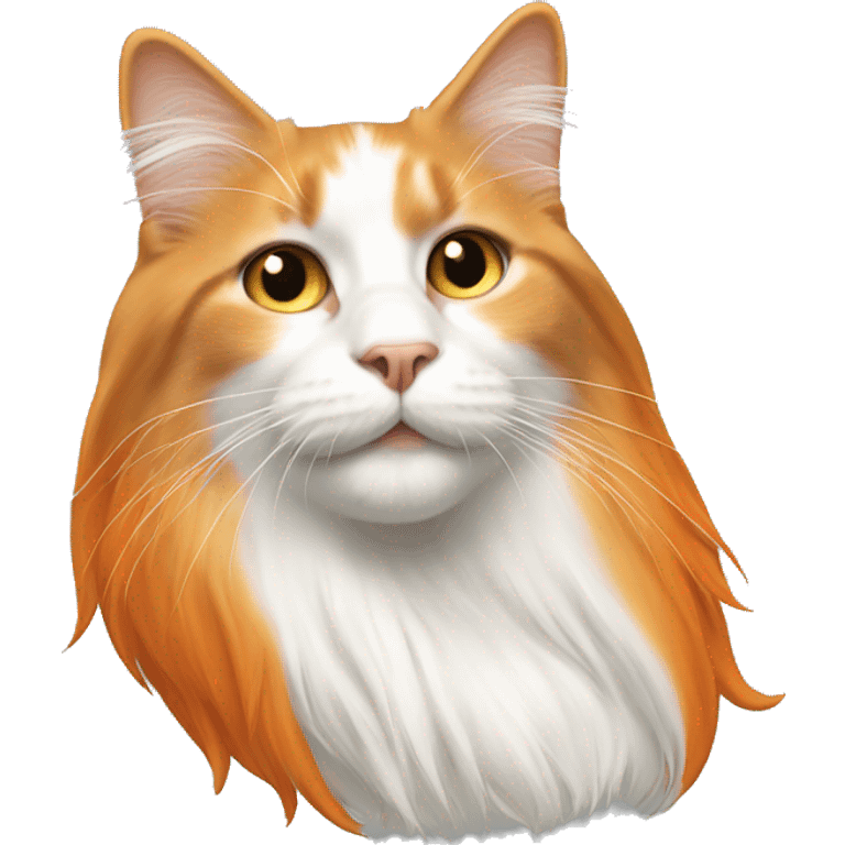 white and orange long haired cat emoji