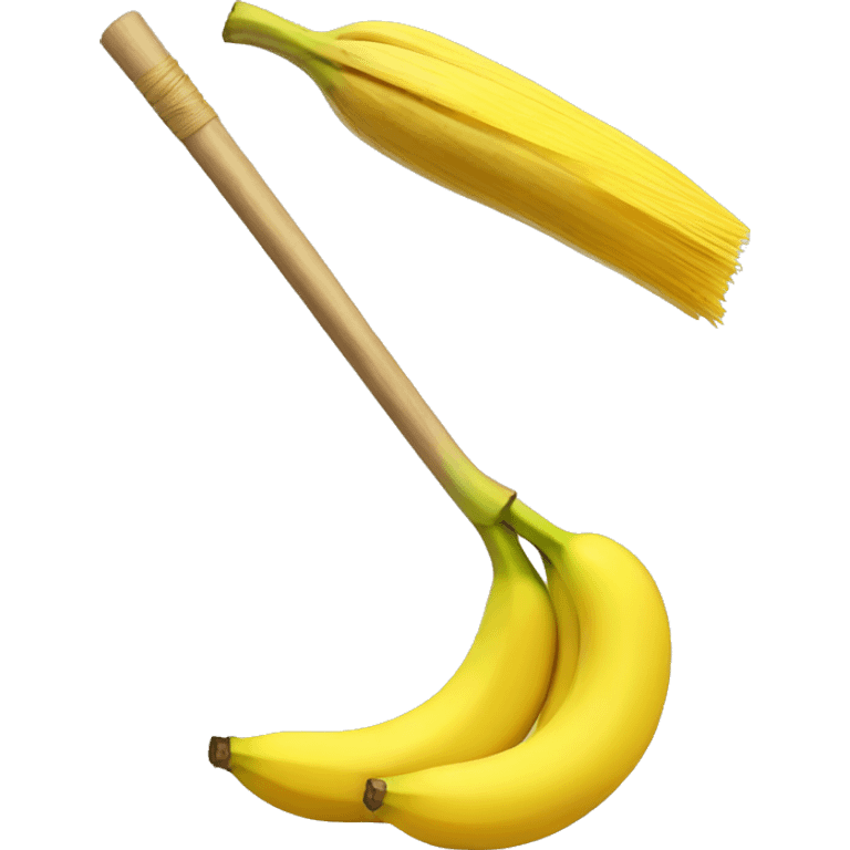 banana with broom in his hand emoji