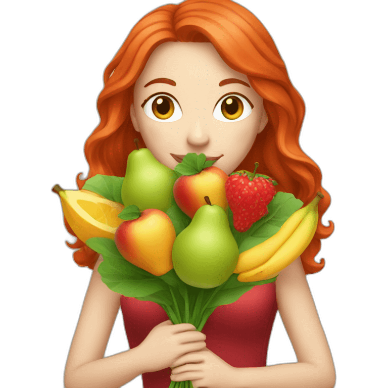 white-red-haired-woman-with-fruit-bouquet emoji