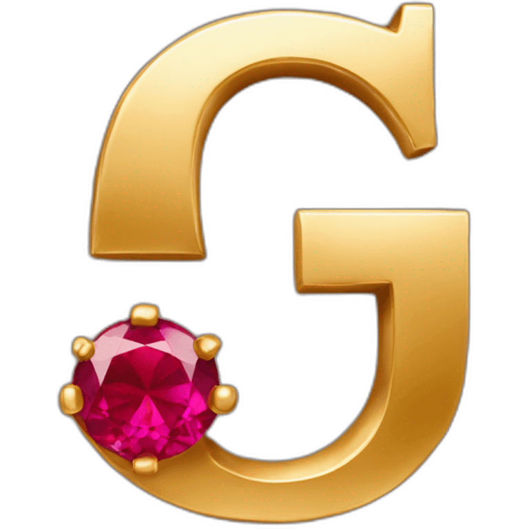 gold letter G with rubies emoji