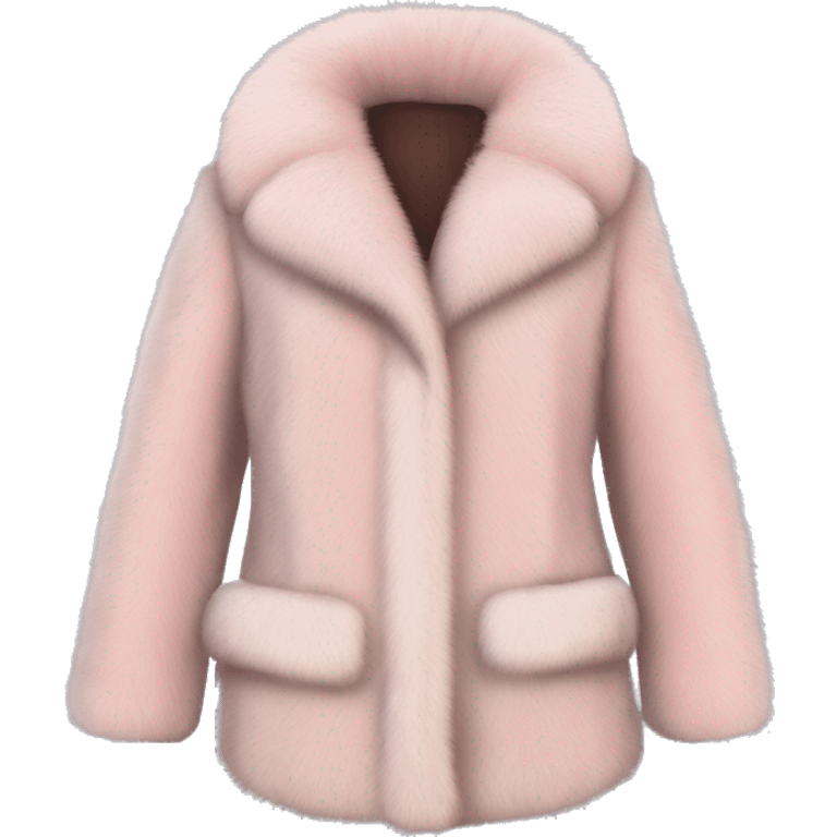 women’s light pink vintage fur coat emoji