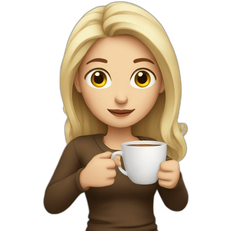 fiona holding a cup of coffee emoji