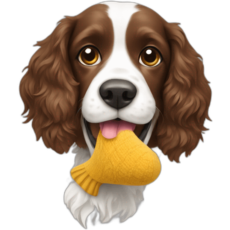 spaniel eating a sock emoji